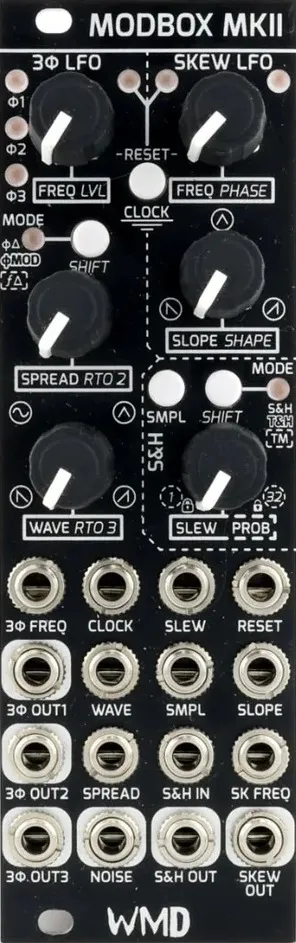 Modbox MKII module front panel.